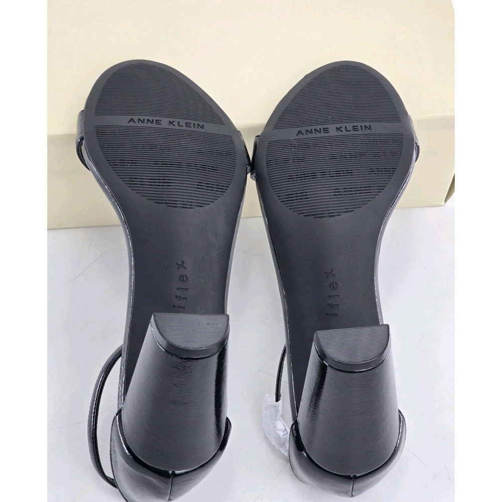 Anne Klein Womens Kourtney Sandals Shoes - Black Crinkle - Sz 10 M - NIB - Picture 2 of 11